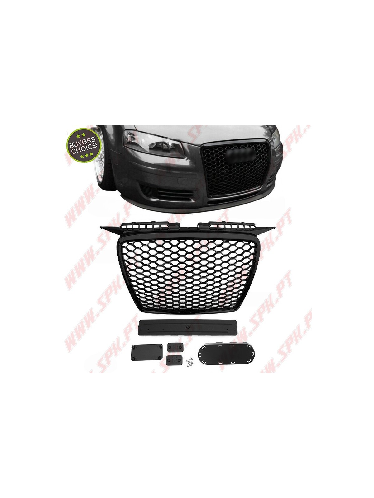 Grelha Frontal Look RS - Audi A3 8P (2005-2008) Grelha Frontal Look RS - Audi A3 8P (2005-2008)