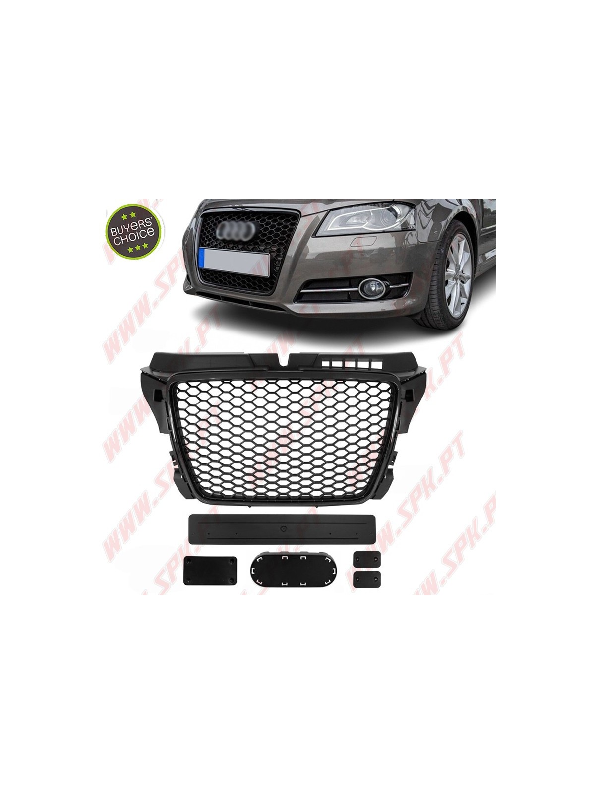 Grelha Frontal Look RS - Audi A3 8P Facelift (2008-2012) Grelha Frontal Look RS - Audi A3 8P Facelift (2008-2012)
