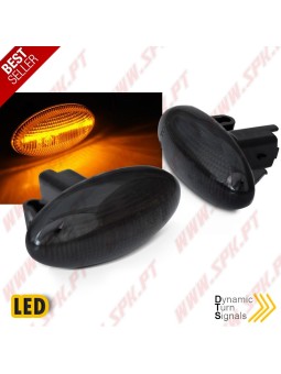 Piscas Laterais LED Dynamic / Smoke - Peugeot 107 / 108 / 206 / 307 / Citroen C1 / C2 / C3 / C4 / C5 (2000-)