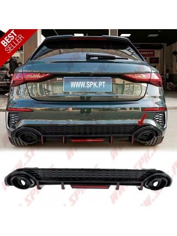 Difusor Traseiro + Ponteiras - Audi A3 8Y Hatchback (2020-)