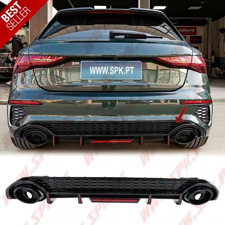 Difusor Traseiro + Ponteiras - Audi A3 8Y Hatchback (2020-)