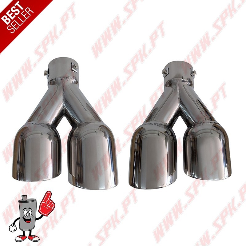 Ponteira de Escape Inox - Dupla 2x89mm