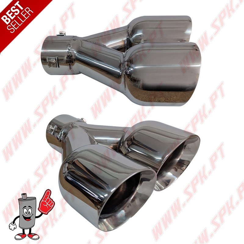 Ponteira de Escape Inox - Dupla 2x89mm