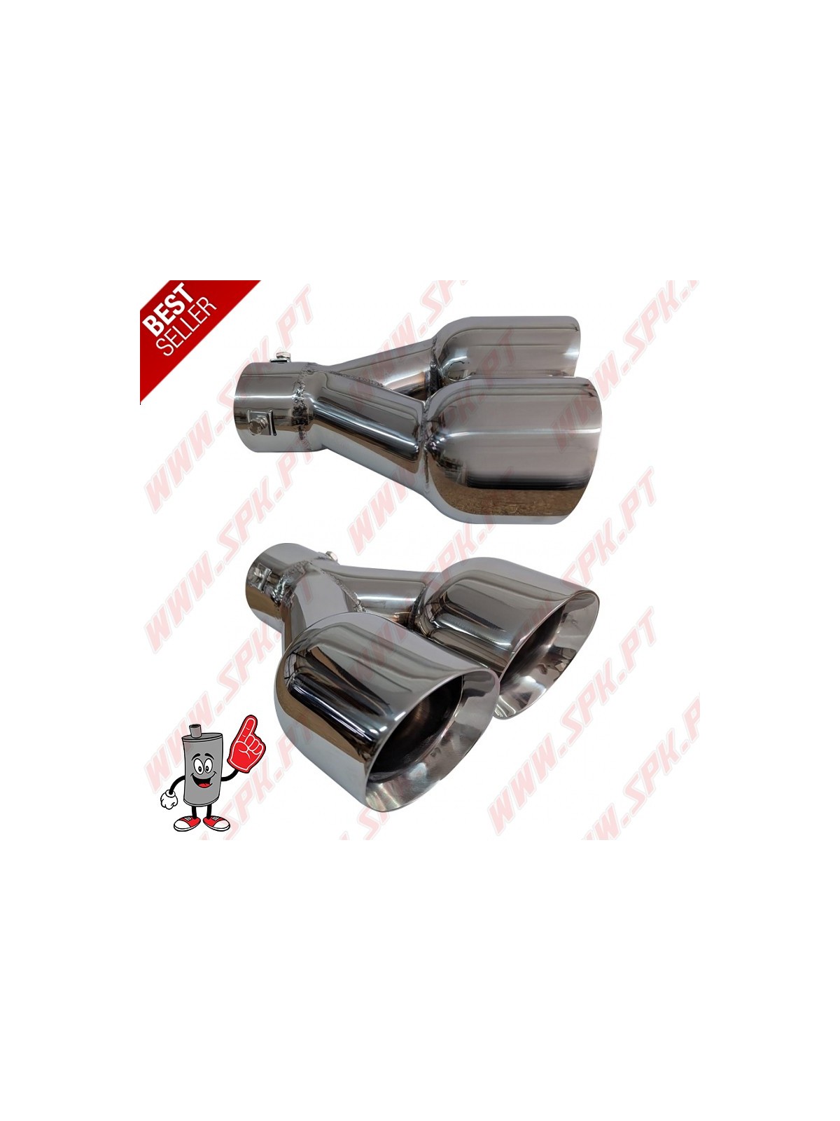 Ponteira de Escape Inox - Dupla 2x89mm