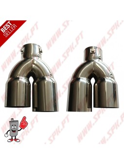 Ponteira de Escape Inox Look BMW - Dupla 2x75mm