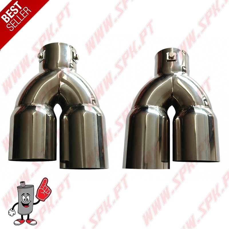 Ponteira de Escape Inox Look BMW - Dupla 2x75mm