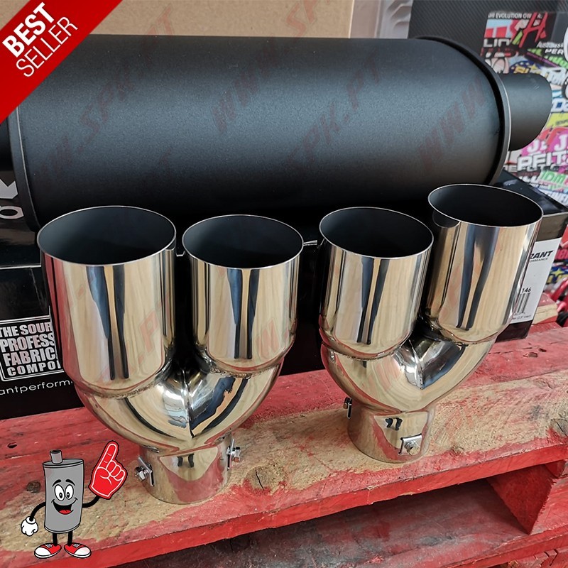 Ponteira de Escape Inox Look BMW - Dupla 2x75mm