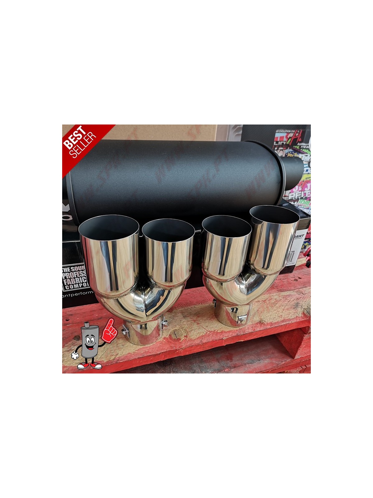 Ponteira de Escape Inox Look BMW - Dupla 2x75mm