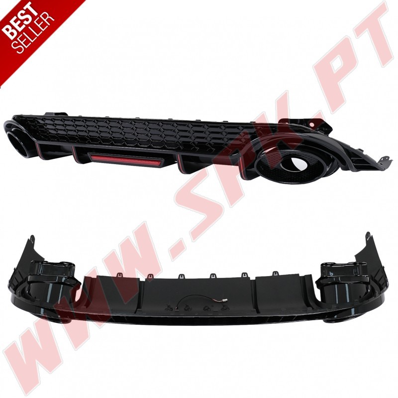 Difusor Traseiro + Ponteiras - Audi A3 8Y Hatchback (2020-)