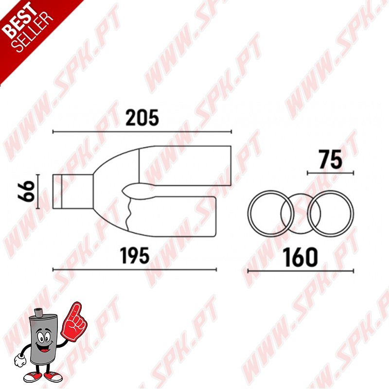 Ponteira de Escape Inox Look BMW - Dupla 2x75mm