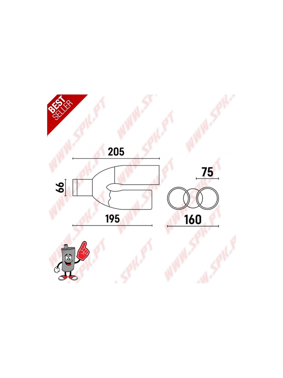 Ponteira de Escape Inox Look BMW - Dupla 2x75mm