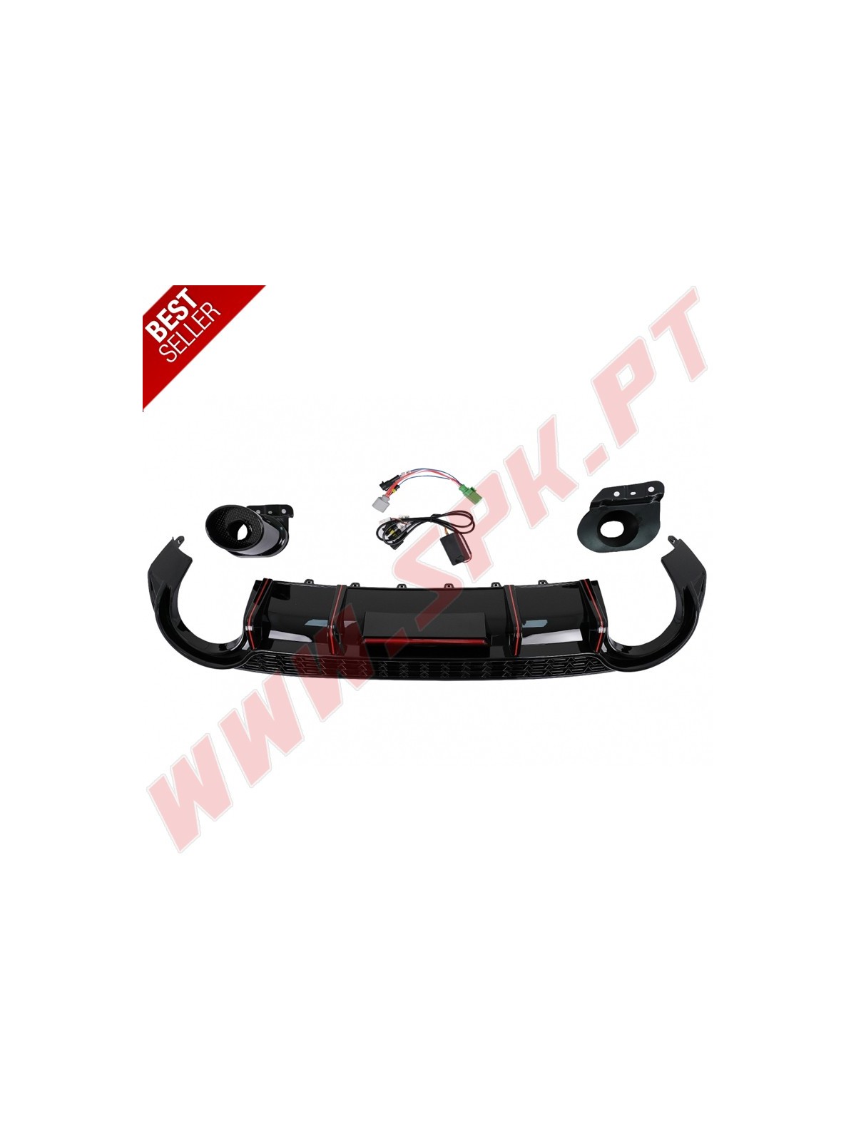 Difusor Traseiro + Ponteiras - Audi A3 8Y Hatchback (2020-)