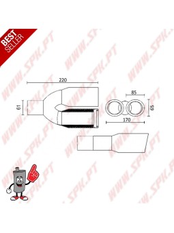 Ponteira de Escape Inox - Dupla Oval 2x 85X65mm
