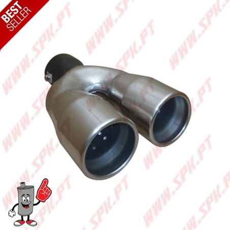 Ponteira de Escape Inox - Dupla 2x75mm