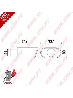Ponteira de Escape Inox - Rectangular 137X80mm