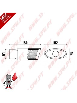 Ponteira de Escape Inox - Oval 152X75mm