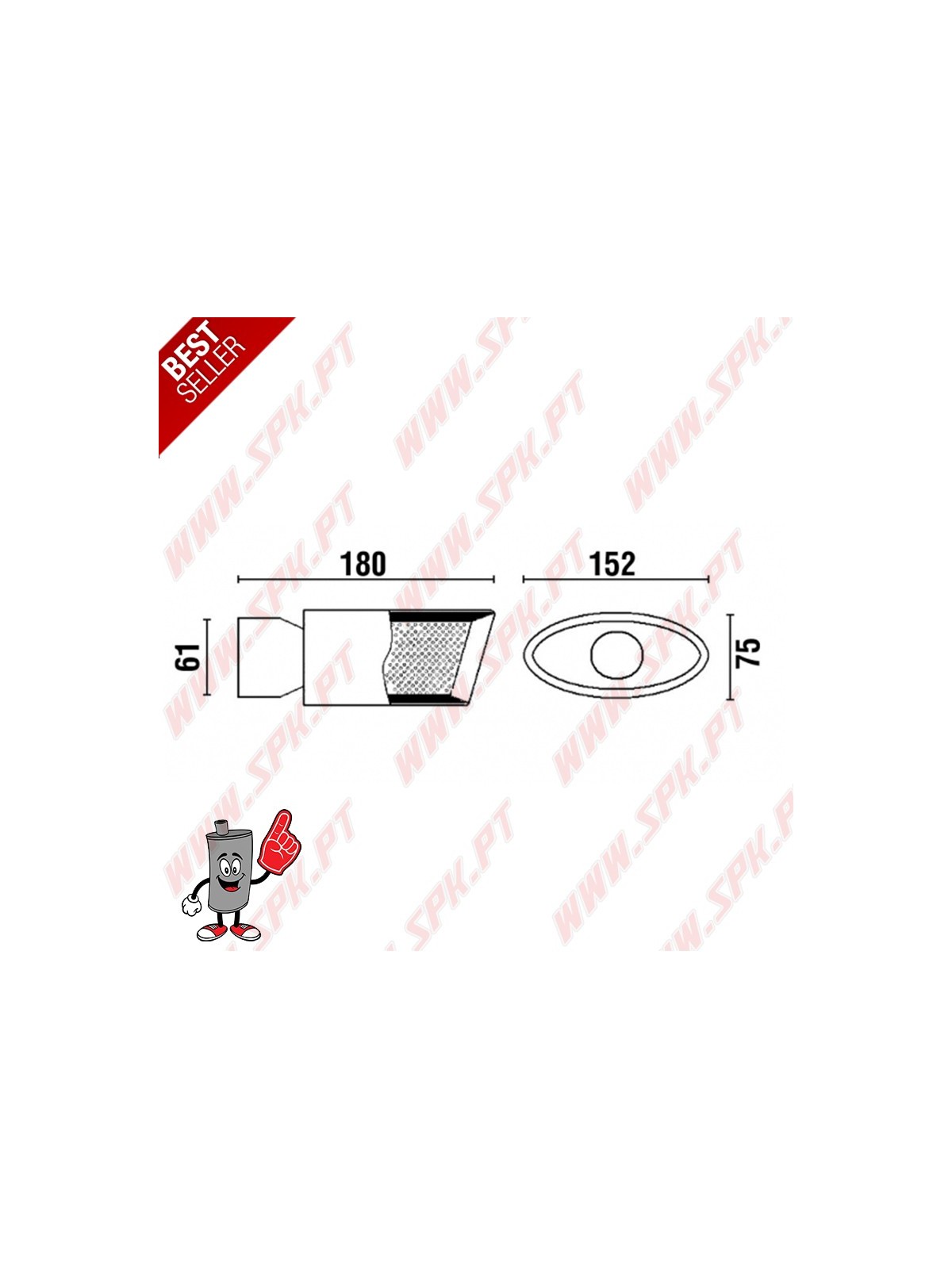 Ponteira de Escape Inox - Oval 152X75mm