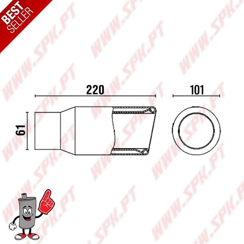 Ponteira de Escape Inox - Redonda 101mm