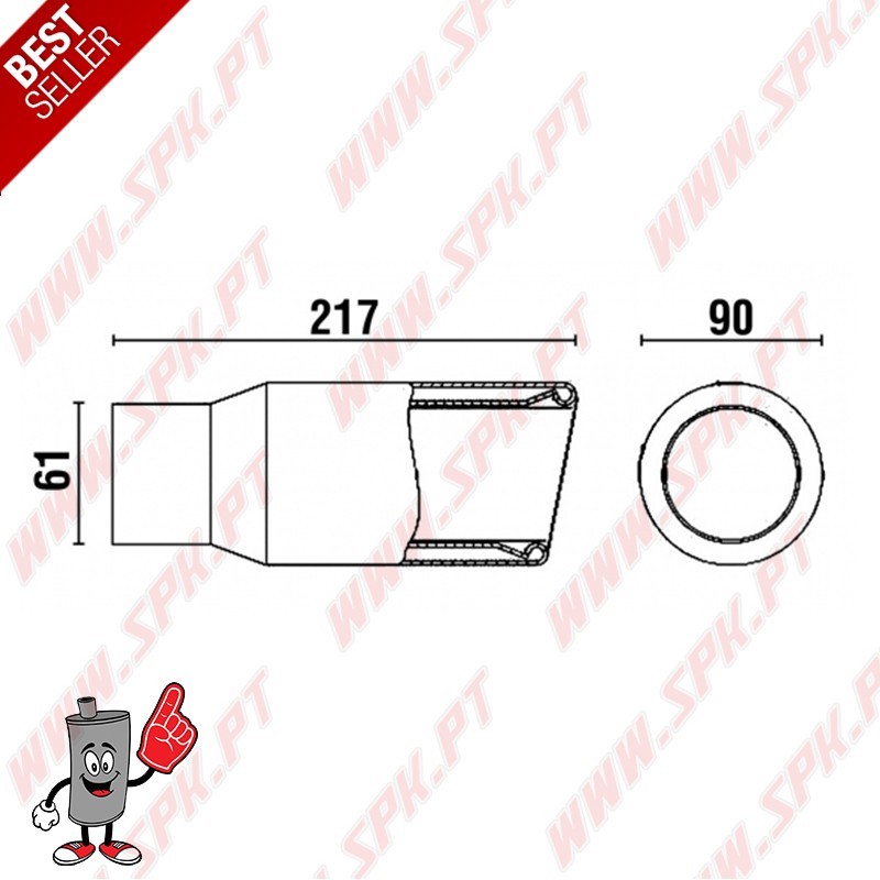 Ponteira de Escape Inox - Redonda 90mm