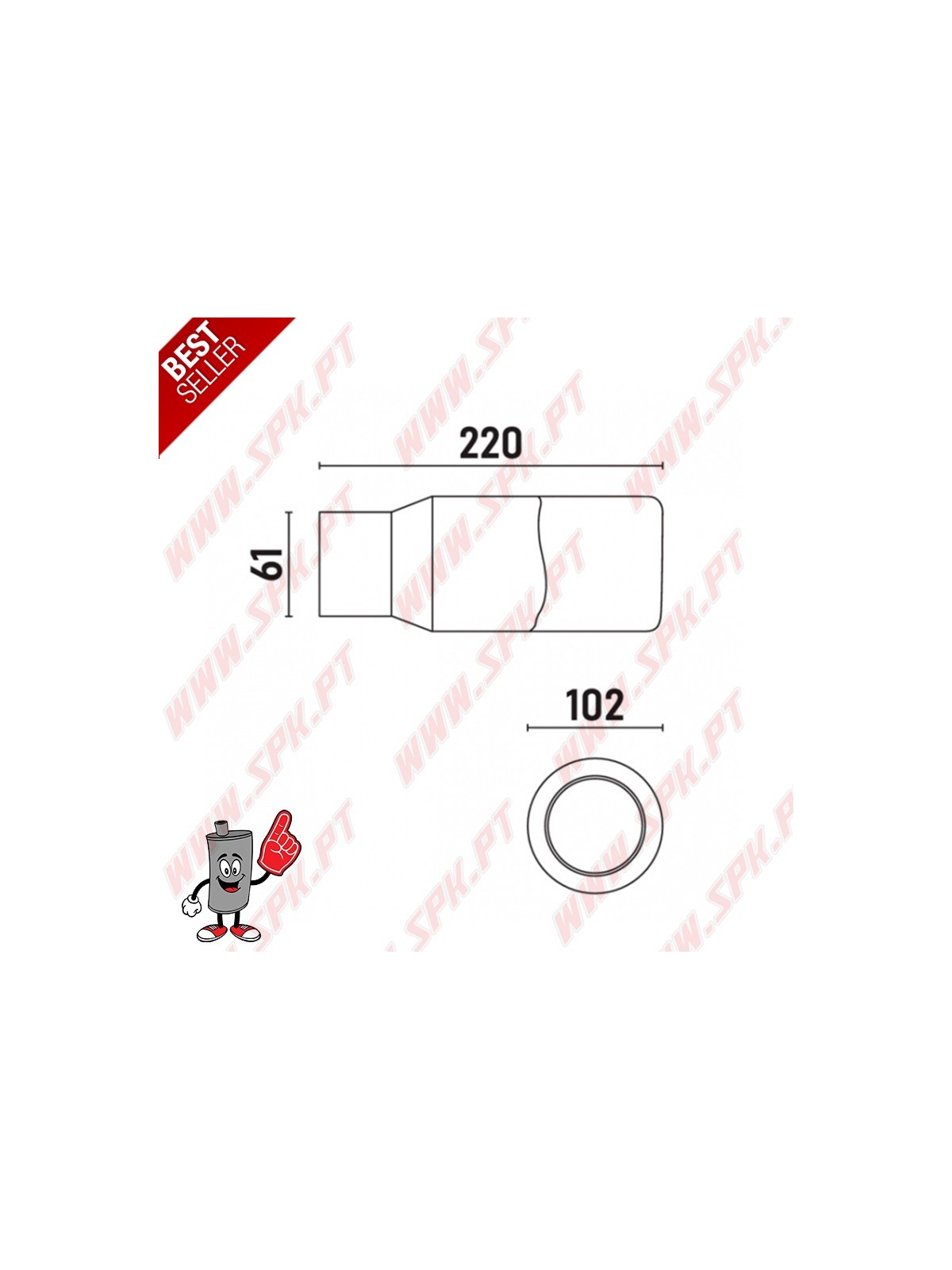 Ponteira de Escape Inox - Redonda 102mm