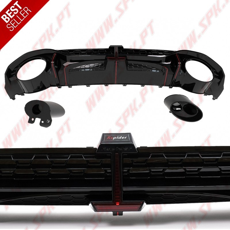 Difusor Traseiro + Ponteiras - Audi A3 8Y Hatchback (2020-)