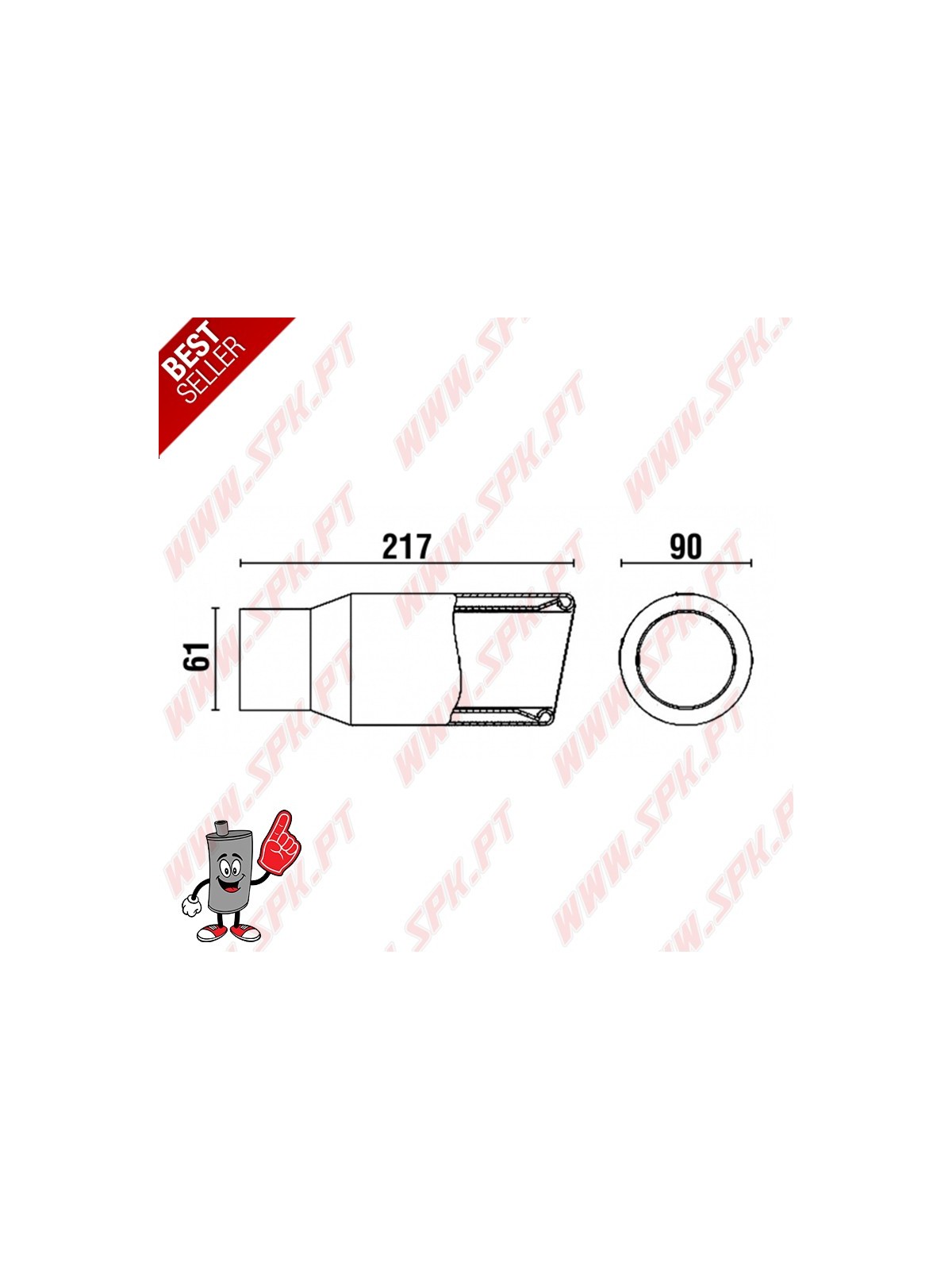 Ponteira de Escape Inox Black Edition - Redonda 90mm