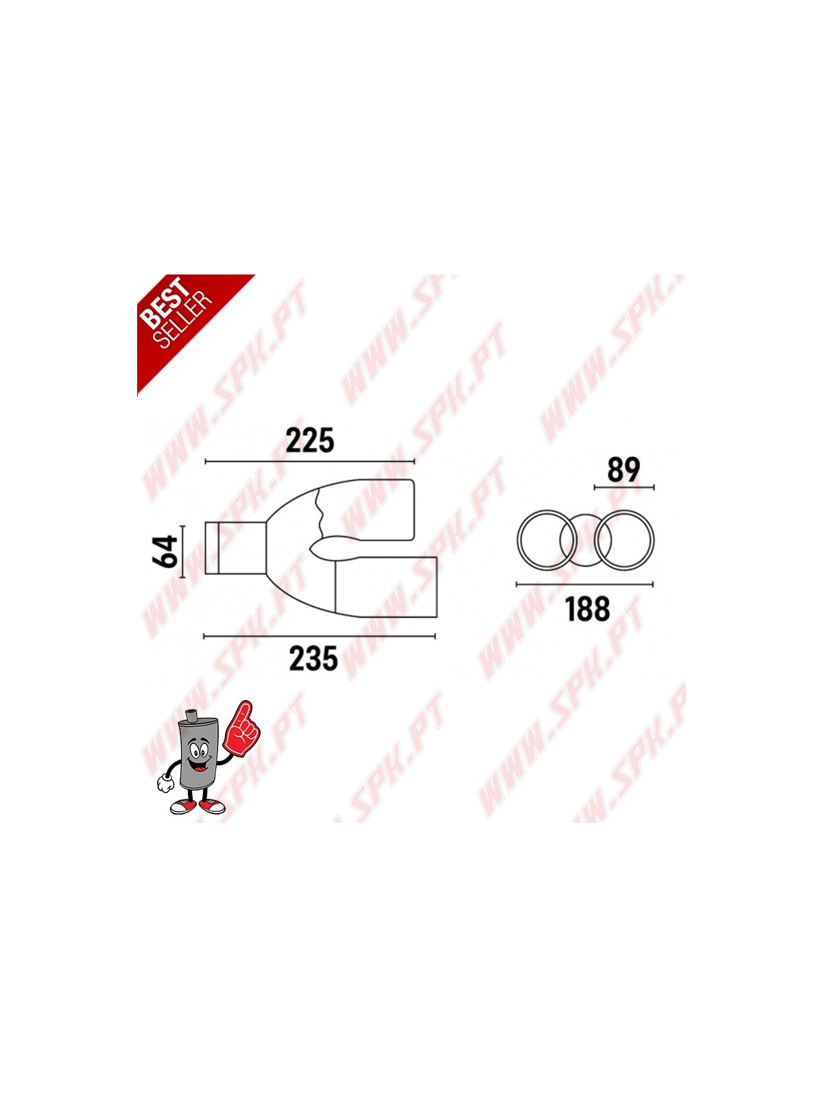 Ponteira de Escape Inox Black Edition - Dupla 2x89mm