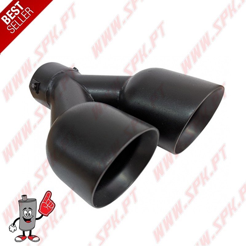 Ponteira de Escape Inox Black Edition - Dupla 2x89mm