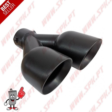 Ponteira de Escape Inox Black Edition - Dupla 2x89mm