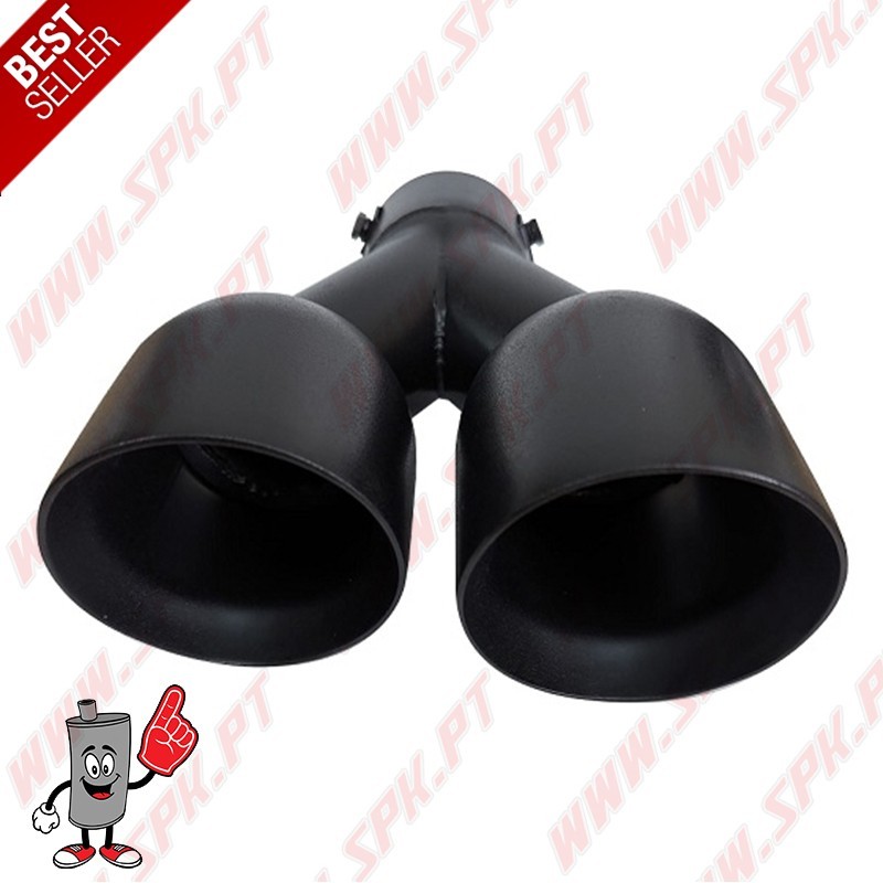 Ponteira de Escape Inox Black Edition - Dupla 2x89mm