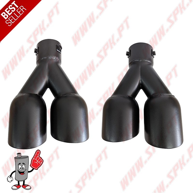 Ponteira de Escape Inox Black Edition - Dupla 2x89mm