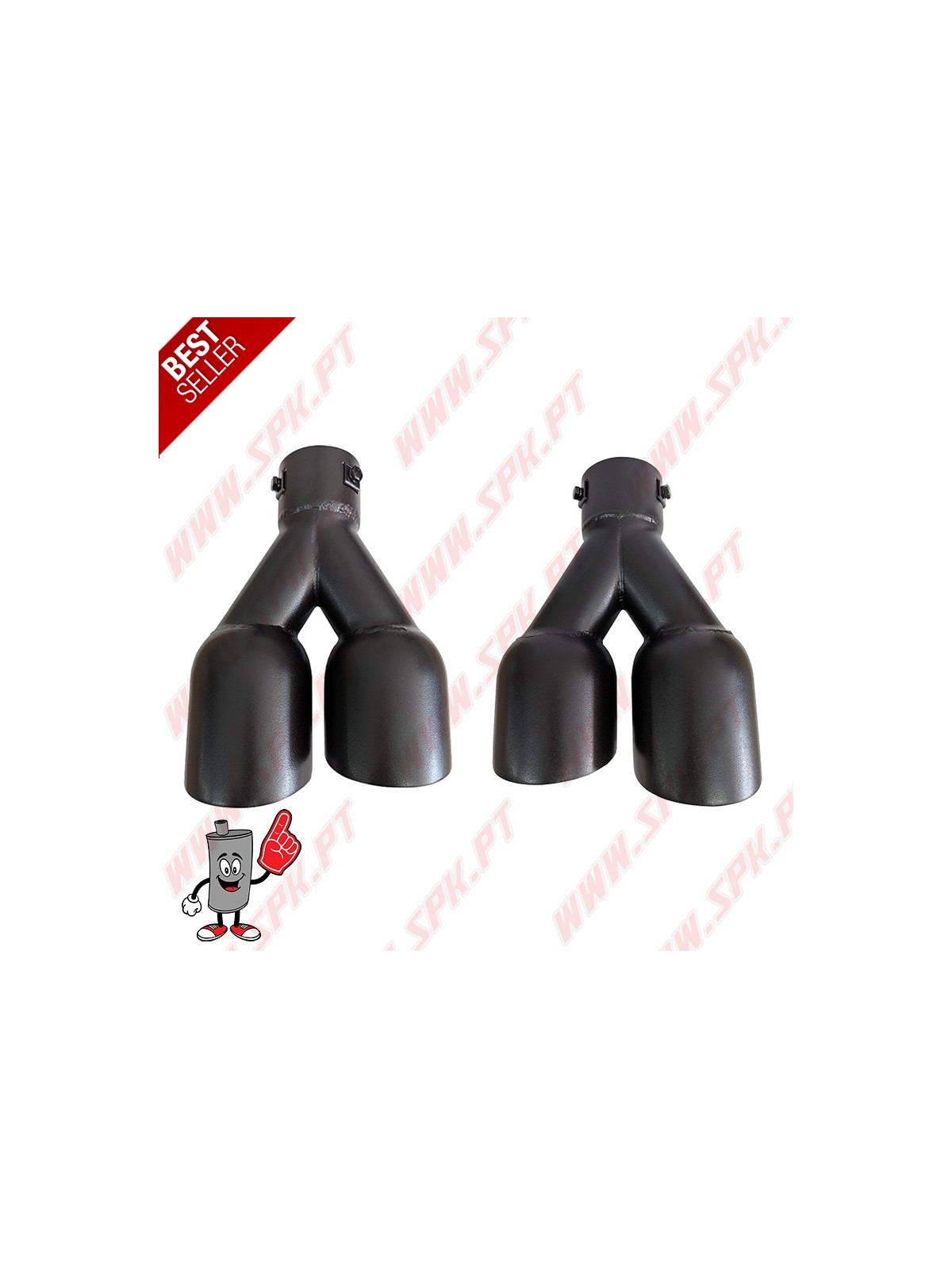 Ponteira de Escape Inox Black Edition - Dupla 2x89mm