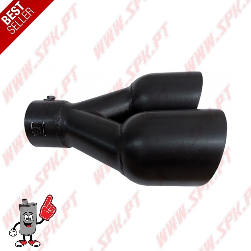 Ponteira de Escape Inox Black Edition - Dupla 2x89mm