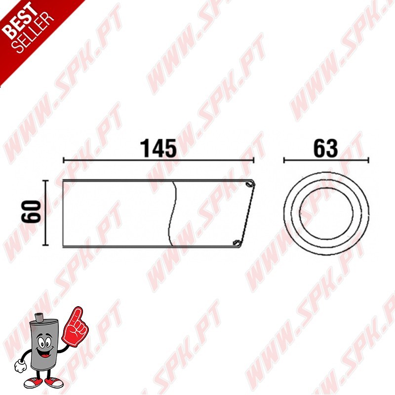 Ponteira de Escape Inox - Redonda 63mm