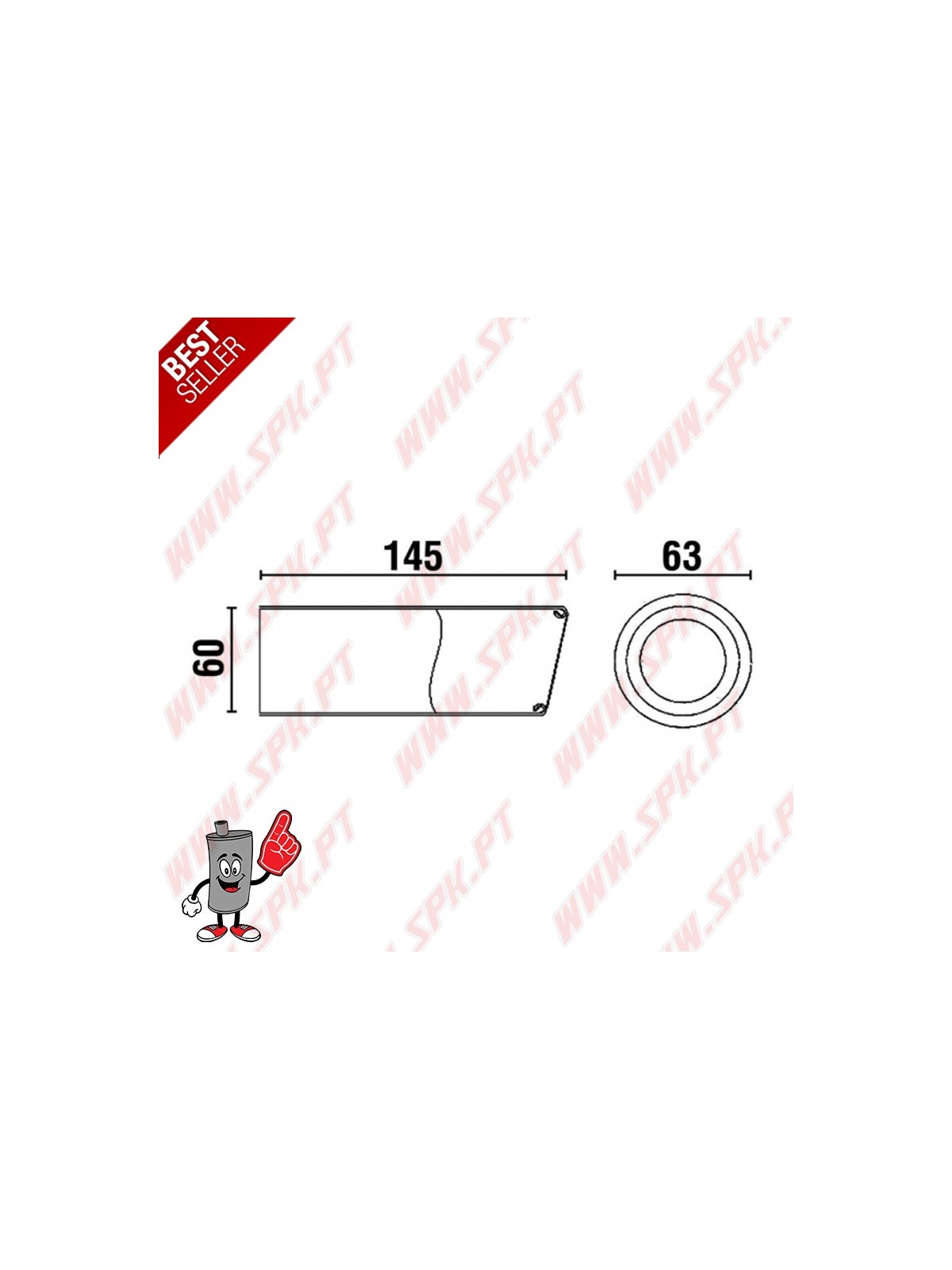 Ponteira de Escape Inox - Redonda 63mm