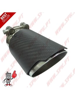 Ponteira de Escape Look Carbon+Inox - Redonda 90mm