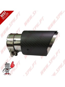 Ponteira de Escape Look Carbon+Inox - Redonda 101mm