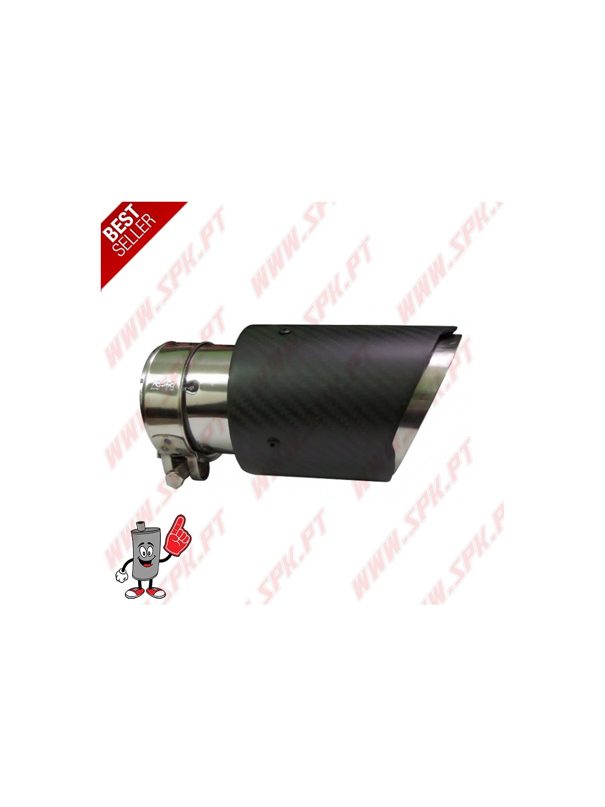 Ponteira de Escape Look Carbon+Inox - Redonda 101mm