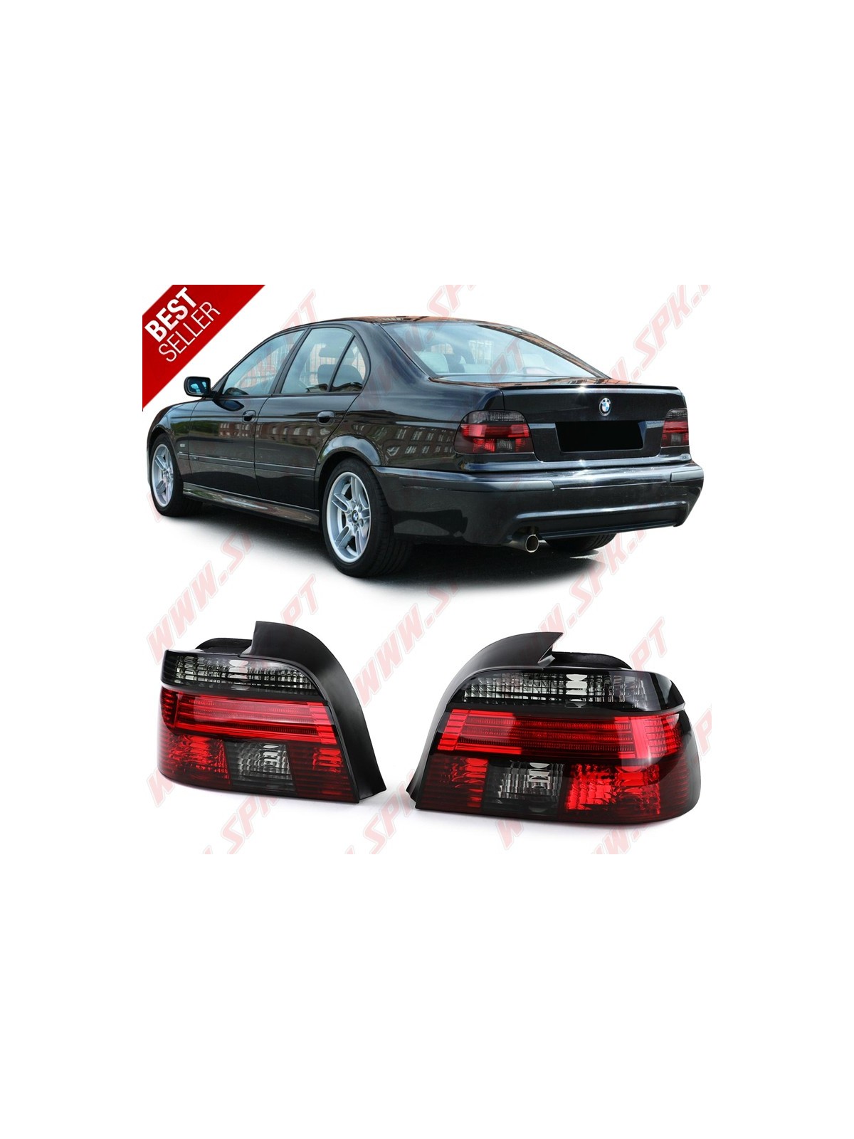 Farolins Look Cristal Red+Smoke - BMW E39 Sedan (1996-2000)