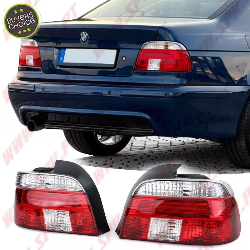 Farolins Look Cristal Red+Clear - BMW E39 Sedan (1996-2000) Farolins Look Cristal Red+Clear - BMW E39 Sedan (1996-2000)