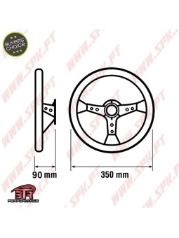 Volante C/Offset Camurça / Prata+Branco - Aplicação Universal