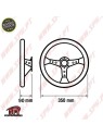 Volante C/Offset Camurça / Prata+Branco - Aplicação Universal Volante C/Offset Camurça / Prata+Branco - Aplicação Universal