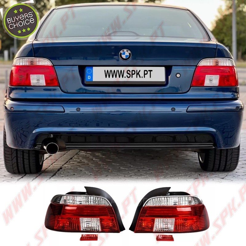 Farolins Look Cristal Red+Clear - BMW E39 Sedan (1996-2000) Farolins Look Cristal Red+Clear - BMW E39 Sedan (1996-2000)