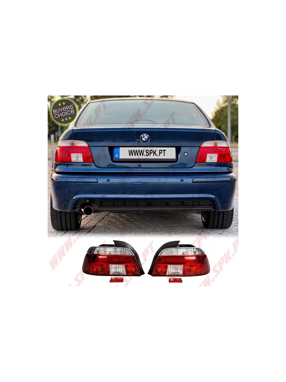 Farolins Look Cristal Red+Clear - BMW E39 Sedan (1996-2000) Farolins Look Cristal Red+Clear - BMW E39 Sedan (1996-2000)