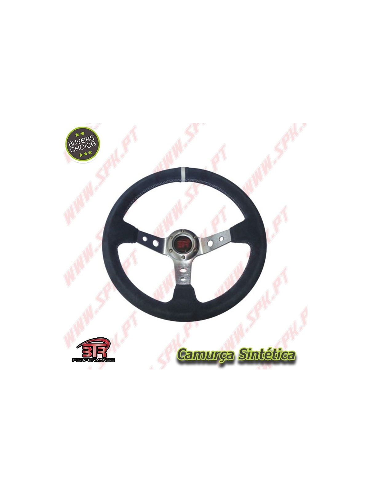 Volante C/Offset Camurça / Prata+Branco - Aplicação Universal Volante C/Offset Camurça / Prata+Branco - Aplicação Universal