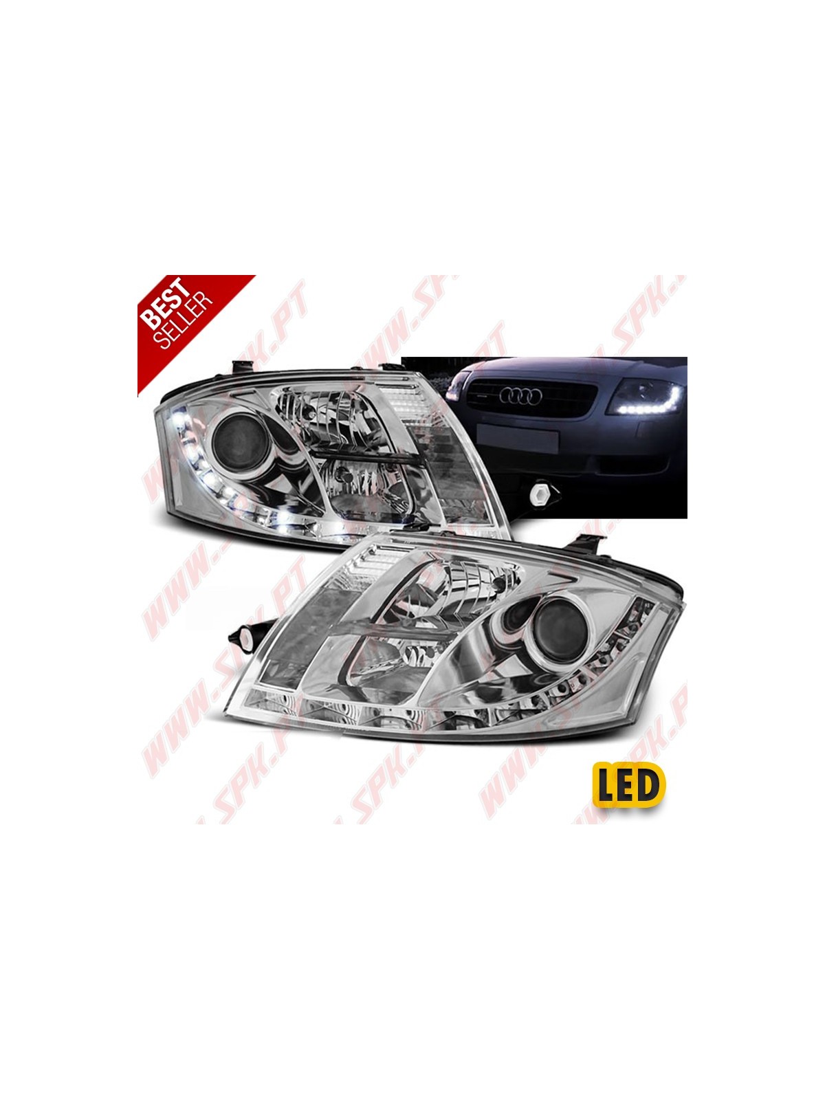Faróis LED Look Daylight / Chrome - Audi TT 8N (1998-2006)