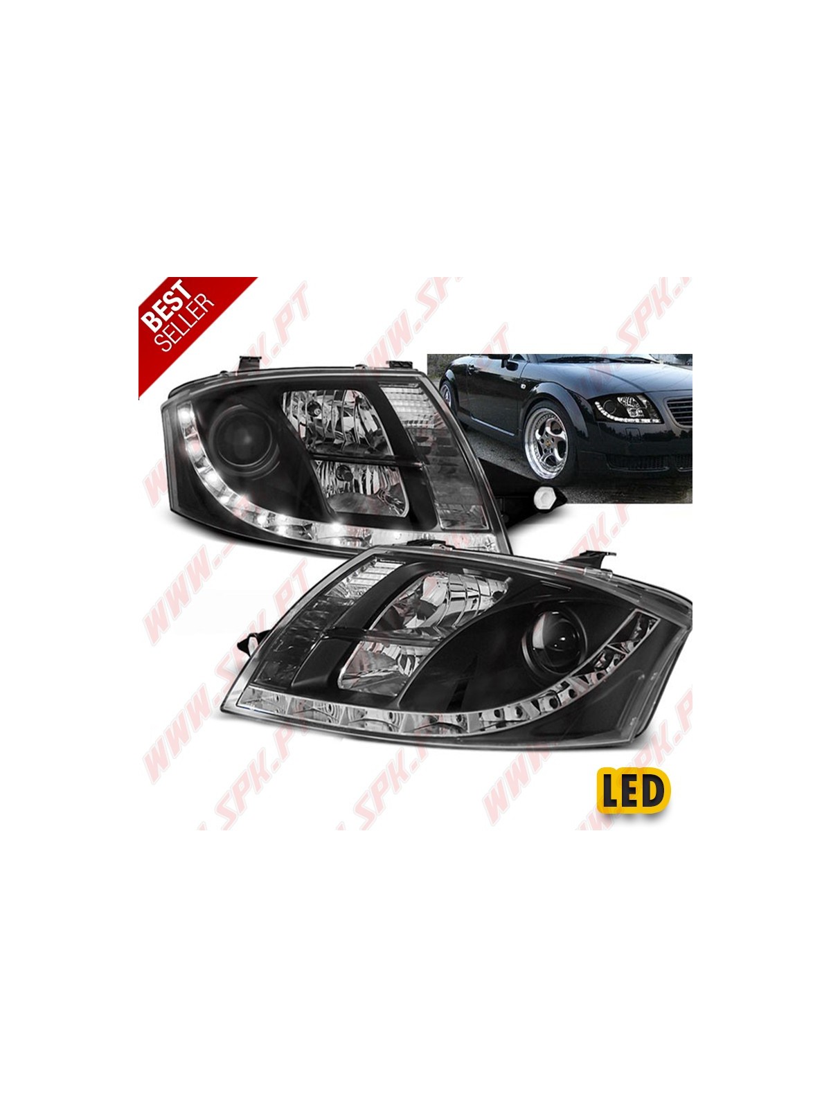 Faróis LED Look Daylight / Black - Audi TT 8N (1998-2006)