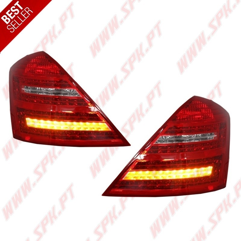 Farolins LED Look Facelift Red+Clear - Mercedes W221 (2005-2013) Farolins LED Look Facelift Red+Clear - Mercedes W221 (2005-2013)