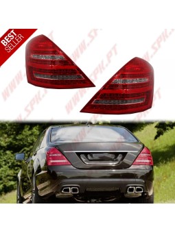 Farolins LED Look Facelift Red+Clear - Mercedes W221 (2005-2013)