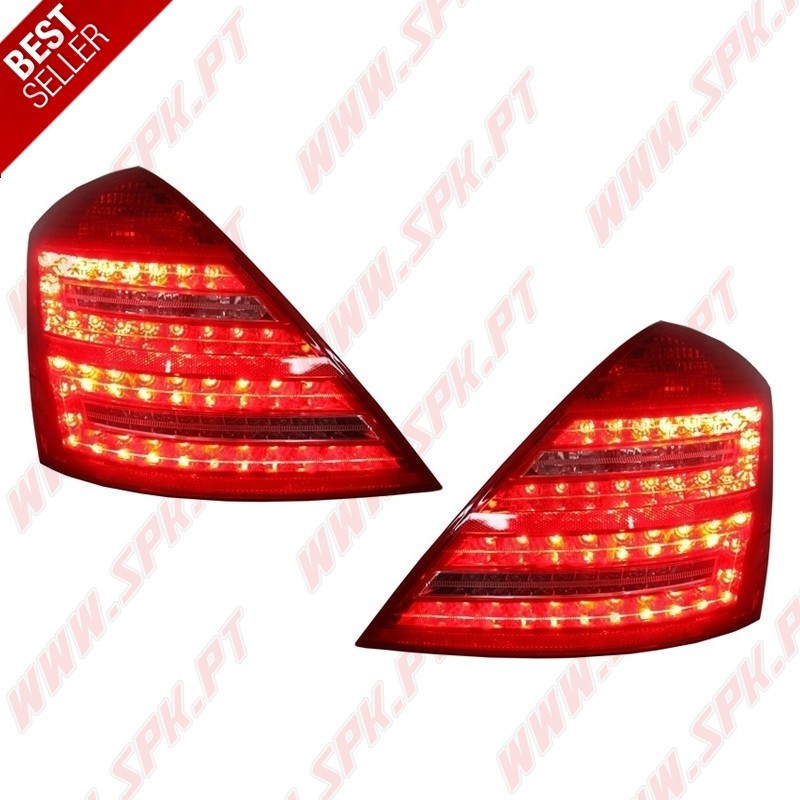 Farolins LED Look Facelift Red+Clear - Mercedes W221 (2005-2009)